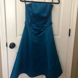 Cobalt Blue Knee-Length Formal Dress